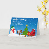 Kinder Grootouder kerstboom Noordpool Snowman Kaart (Gele Bloem)