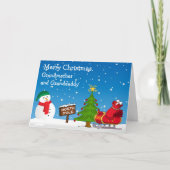 Kinder Grootouder kerstboom Noordpool Snowman Kaart (Voorkant)