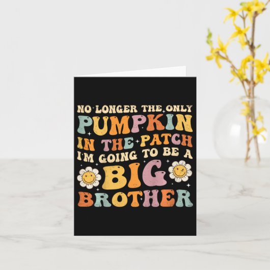 Kinder Groovy Big Brother Herfst zwangerschapsaank Kaart (Gele Bloem)