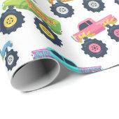 Kinder grote wielauto's en vrachtwagens cadeaupapier (Rol Hoek)