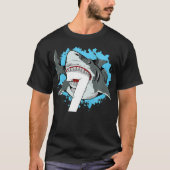 Kinder haai 7th Birthday Boy 7 Seven Shark Theme P T-shirt (Voorkant)