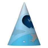 Kinder haai Birthday Blue Heart Ocean Feesthoedjes (Links)