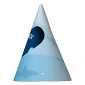 Kinder haai Birthday Blue Heart Ocean Feesthoedjes (Rechts)