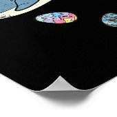 Kinder haai ei jagen op paaseieren grappige lente  poster (Hoek)