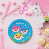 Kinder haai en familie - Aangepaste verjaardag Papieren Bordje (Feest)