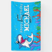 Kinder haaienblauwoceaan elke dag van de ouderdom spandoek (Verticaal)