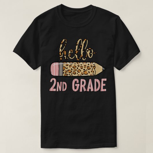 Kinder Hallo 2e graad hier kom ik potlood terug na T-shirt (Design voorkant)