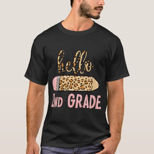 Kinder Hallo 2e klas hier kom ik potlood T-shirt (Voorkant)