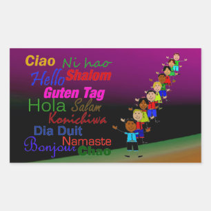 Kinder Hallo en Rechthoekige Sticker