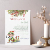 Kinder Hallo kerst elf meisje Kaart