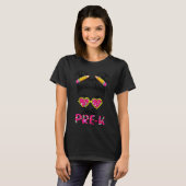 Kinder Hallo Pre K Messy Bun Meisjes Terug Naar Sc T-shirt (Voorkant volledig)