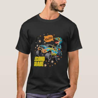 Kinder Hallo tweede 2 Grade Dinosaurus Vrachtwagen T-shirt