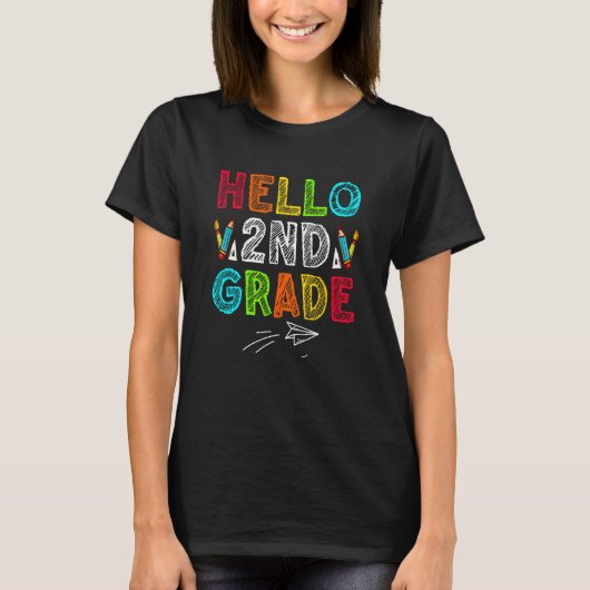 Kinder Hallo tweede klas terug naar school B T-shirt (Voorkant)