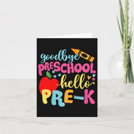Kinder Hallo Vaarwel Preschool Kaart (Voorkant)