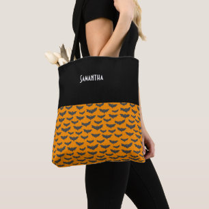 Kinder Halloween 1000s van Black Bats Vliegende Na Tote Bag