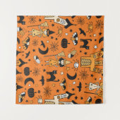 Kinder Halloween achtergrond. Naadloze  beschermhu Wandkleed (Voorkant (horizontaal))