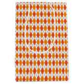 Kinder Halloween Argyle Sinaasappel Wit Zwart Medium Cadeauzakje (Voorkant)
