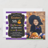 Kinder Halloween Birthday Costume Party Foto Kaart (Voorkant)