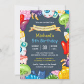 Kinder Halloween Birthday Party Colorful Monsters Kaart (Voorkant)