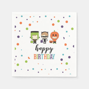 Kinder Halloween Birthday Party Colorful Servet