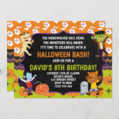 Kinder Halloween Birthday Party Spooky Costume Kaart (Voorkant / Achterkant)