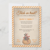 Kinder Halloween Birthday Party Vintag Witch Pumpk Kaart (Voorkant)