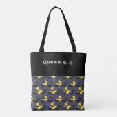 Kinder Halloween Black Bats Flying Moon Night Name Tote Bag (Achterkant)