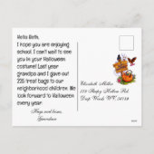 Kinder Halloween Black Cat Custom Bericht Feestdagenkaart (Achterkant)