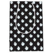 Kinder Halloween Black w / Schattigee Witte Geeste Medium Cadeauzakje (Voorkant)