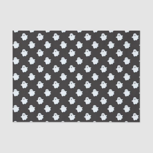 Kinder Halloween Black w / Schattigee Witte Geeste Tissuepapier (Voorkant)