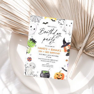 Kinder Halloween Boothday Party Doe mee aan Verjaa Kaart