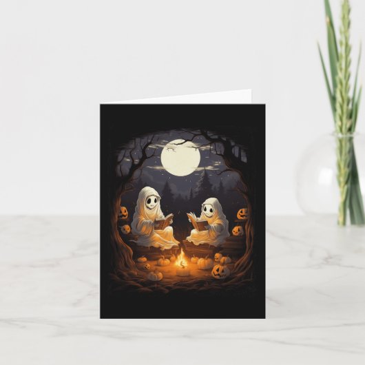  Kinder Halloween Camping Lezen Leraar Boo Kaart (Voorkant)