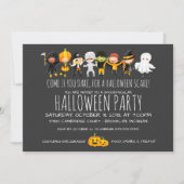 Kinder Halloween Celebration Cute Costume Party Kaart (Voorkant)