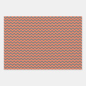 Kinder Halloween Chevron Bold Oranje Black White Inpakpapier Vel (Voorkant)
