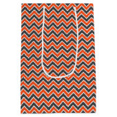 Kinder Halloween Chevron Bold Oranje Black White Medium Cadeauzakje (Achterkant)