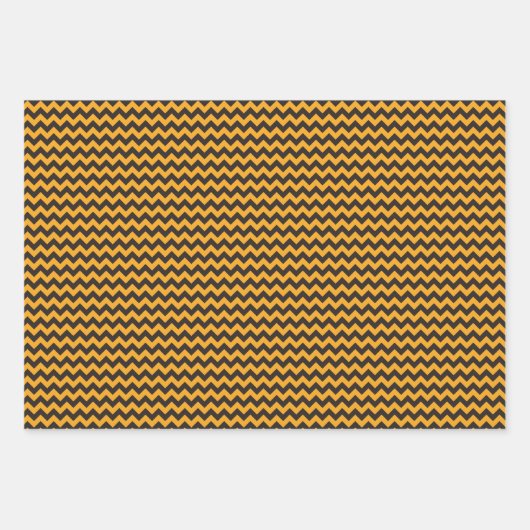 Kinder Halloween Chevron Oranje Black Inpakpapier Vel (Voorkant)