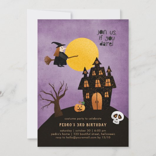 Kinder Halloween Costume Birthday 3rd Simple Kaart (Voorkant)