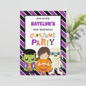 Kinder halloween Costume Party 9th Birthday Kaart (Staand voorkant)