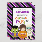 Kinder halloween Costume Party 9th Birthday Kaart (Voorkant / Achterkant)