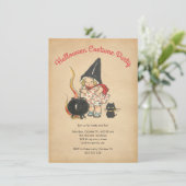 Kinder halloween Costume Party Cute Witchs Brew Ca Kaart (Staand voorkant)