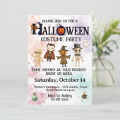 Kinder Halloween Costume Party Kaart (Staand voorkant)