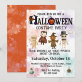 Kinder Halloween Costume Party Kaart (Voorkant / Achterkant)