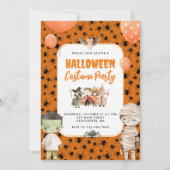 Kinder Halloween Costume Party Kaart (Voorkant)