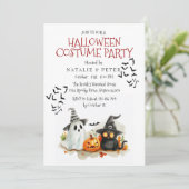 Kinder Halloween Costume Party Kaart (Staand voorkant)