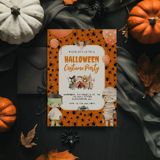 Kinder Halloween Costume Party Kaart