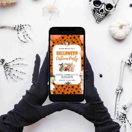 Kinder Halloween Costume Party Kaart