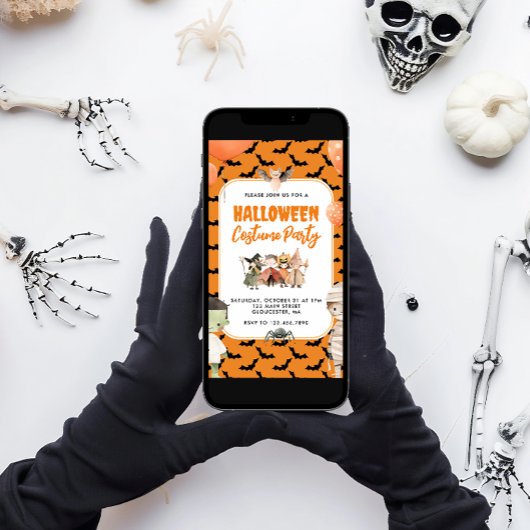 Kinder Halloween Costume Party Kaart