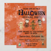 Kinder Halloween Costume Party Kaart (Voorkant / Achterkant)