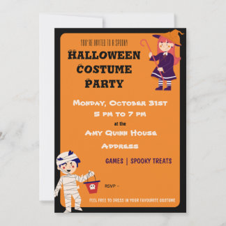Kinder Halloween Costume Party Kaart