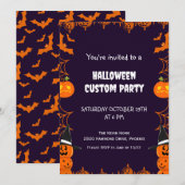 Kinder Halloween Custom Party Kaart (Voorkant / Achterkant)